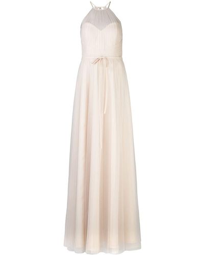 Marchesa Neckholder-Brautjungfernkleid mit Tüll - Weiß