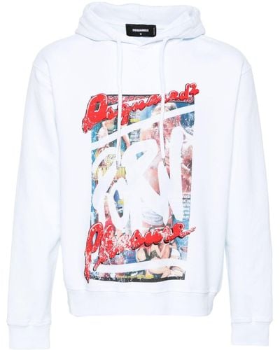 DSquared² Hoodie D2 64 Cool - Blanc
