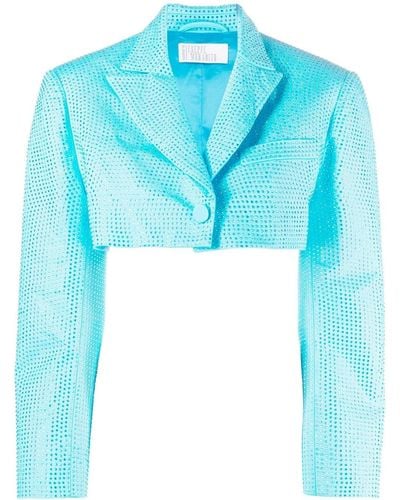 GIUSEPPE DI MORABITO Crystal-embellished Cropped Jacket - Blue