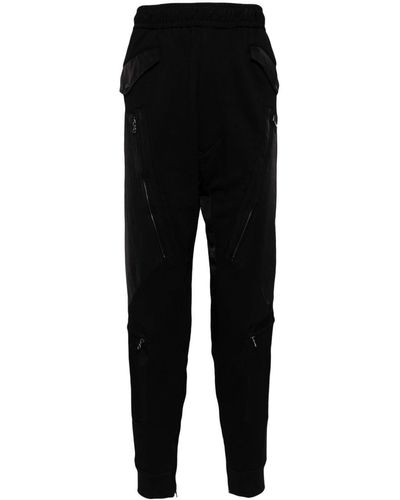 Julius Cotton Tapered Track Trousers - Black