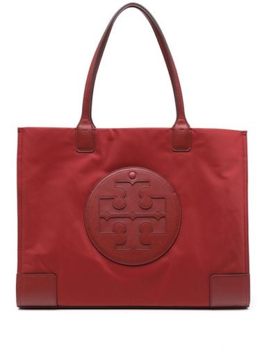 Tory Burch Ella Logo-patch Tote Bag - Red