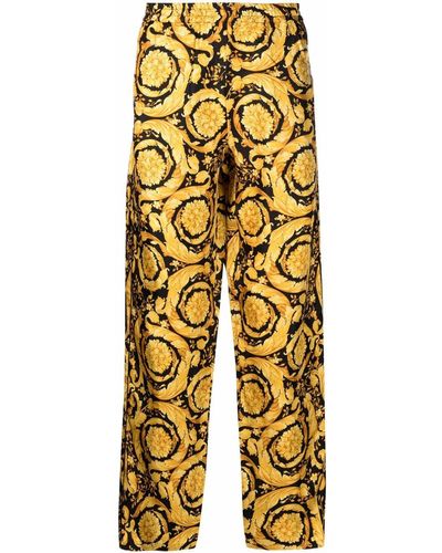 Versace Pyjamabroek Met Barokprint - Zwart