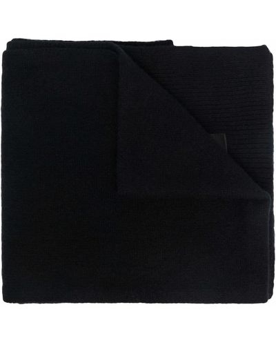 Dondup Logo-patch Knitted Scarf - Black