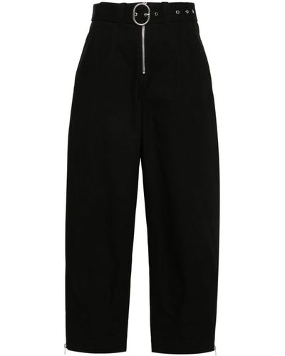 Jil Sander Straight-leg Organic Cotton Trousers - Black