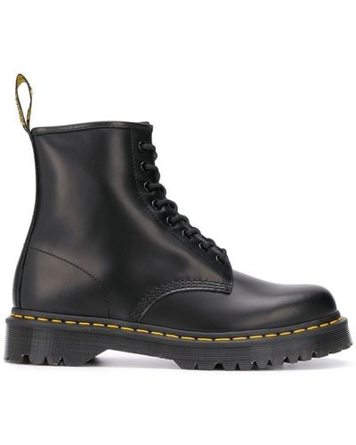 Dr. Martens 1460 Bex Vierkante Teen Leren Veterlaarzen - Zwart