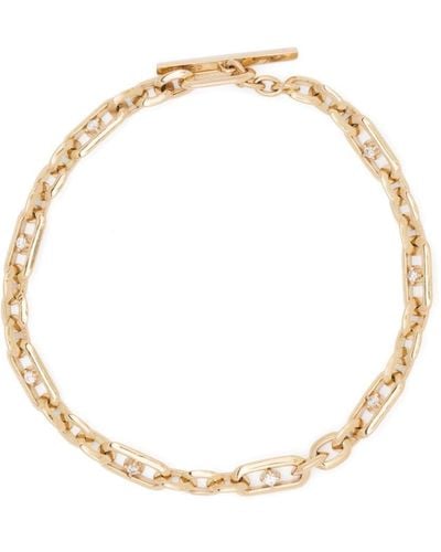 Lizzie Mandler 18kt Yellow-gold Diamond Figaro-chain Bracelet - Metallic