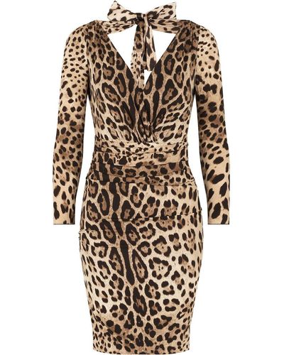 Dolce & Gabbana Leopard-print Dress - Natural