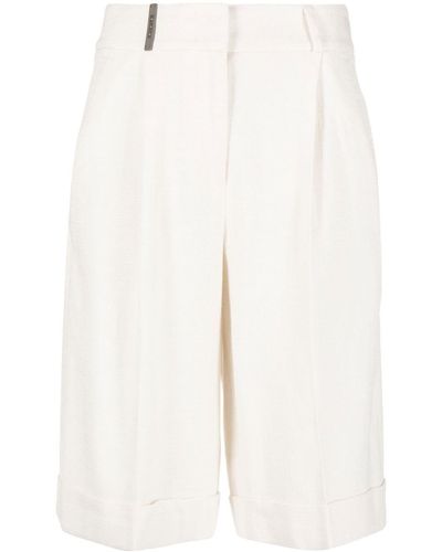 Peserico Shorts con pieghe - Bianco