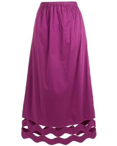 Adriana Degreas Scallop-edge Full Skirt - Purple