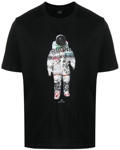PS by Paul Smith Camiseta con astronauta estampado - Negro