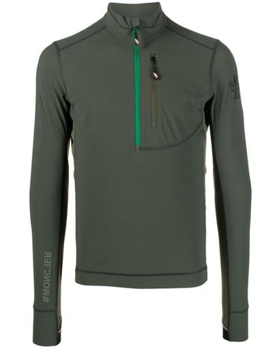 3 MONCLER GRENOBLE Half-zip Pullover Sweatshirt - Green