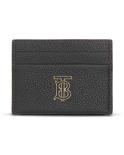 Burberry Leather Logo-plaque Card Holder - Grey