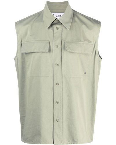 Etudes Studio Sleeveless Cotton Shirt - Green