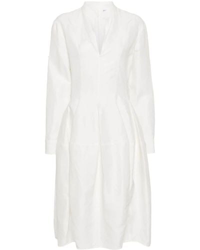 Bottega Veneta Pleat-detail Midi Dress - ホワイト