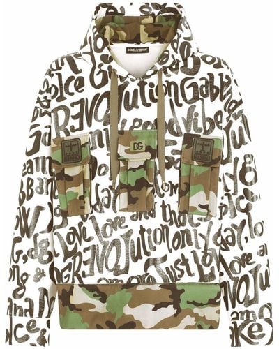 Dolce & Gabbana Hoodie mit Camouflage-Print - Weiß