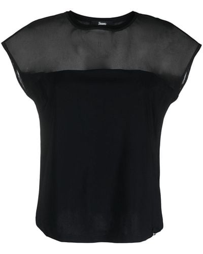 Herno Tulle-panel T-shirt - Black