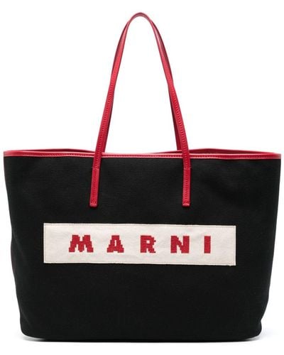 Marni Janus キャンバス ハンドバッグ S - ブラック