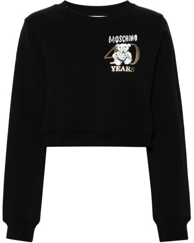 Moschino Sweatshirt mit Logo-Print - Schwarz