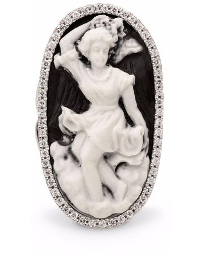 Cameo & Beyond Cupids Playing Trumpet Ring - White