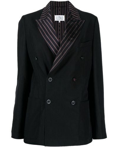 Maison Margiela Gestreifter Blazer - Schwarz