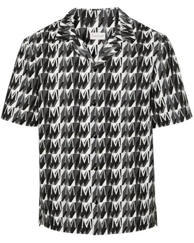 Moncler Katoenen Overhemd Met Monogramprint - Zwart