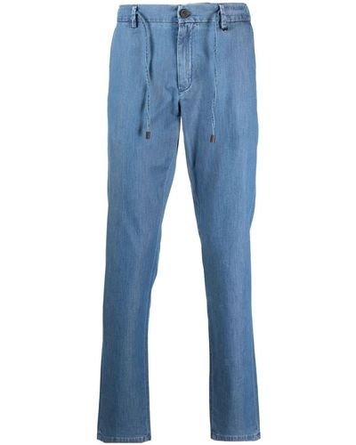 Canali Drawstring Straight-leg Pants - Blue