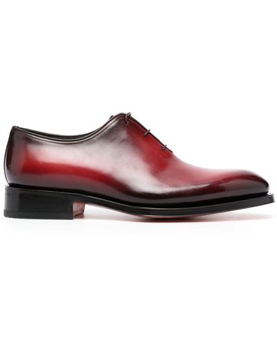 Santoni Oxford-Schuhe mit gebürstetem Finish - Rot