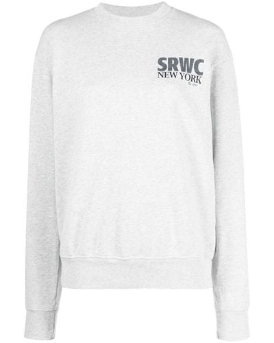 Sporty & Rich Slogan-print Cotton-blend Sweatshirt - White