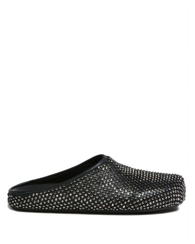 Marni Crystal-embellished Leather Sandals - Black