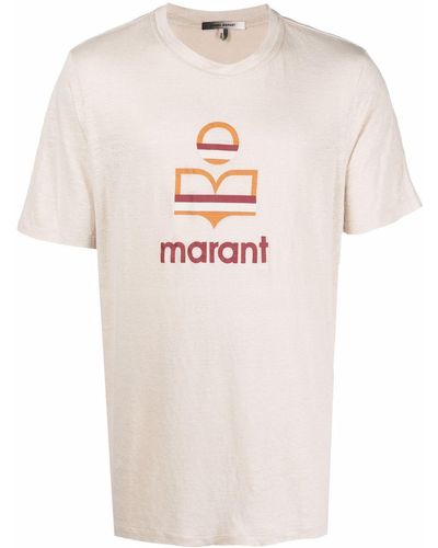 Isabel Marant Linen Logo-print T-shirt - Pink