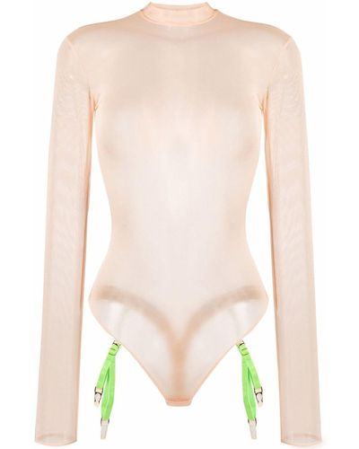 Maison Close Mesh Long-sleeved Bodysuit - Multicolour