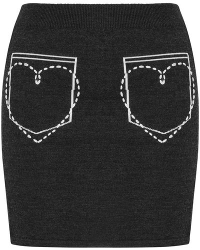 Moschino Jeans Minirock aus Wolle - Schwarz