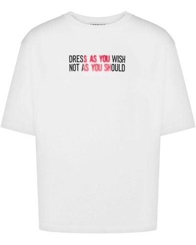 Moschino Slogan-print Cotton T-shirt - White