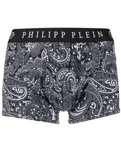 Philipp Plein Boxer à motif cachemire - Noir