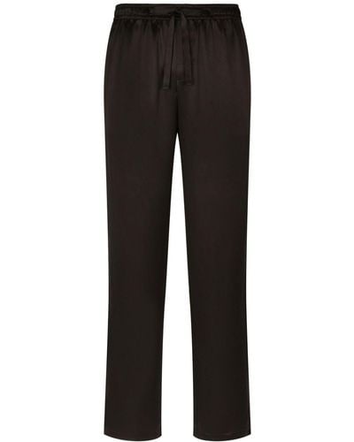 Dolce & Gabbana Drawstring-waist Silk Pyjama Pants - Black