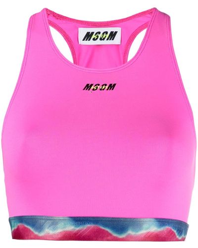 MSGM Sport-BH mit Logo-Bund - Pink