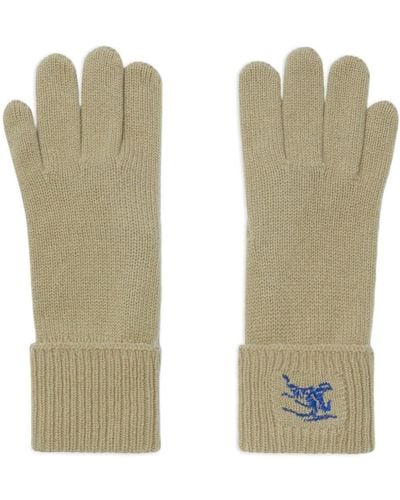 Burberry Ekd-Embroidered Knitted Gloves - Green