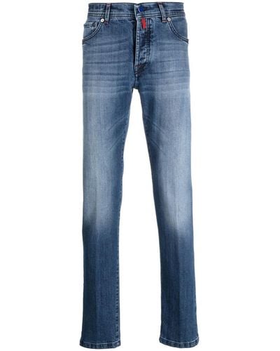 Kiton Slim-cut Cotton Jeans - Blue