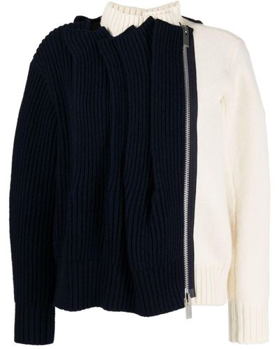 Sacai Two-tone Layered Sweater - Blue