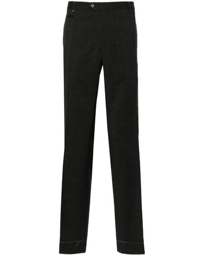 Corneliani Mid-rise Tailored Wool Trousers - Black