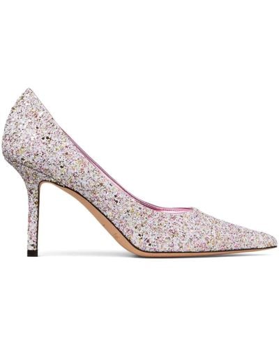 Jimmy Choo 85mm Love Glitter Court Shoes - Pink