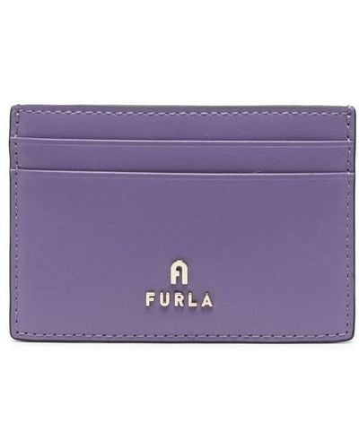 Furla Small Camelia Leather Card Case - Purple