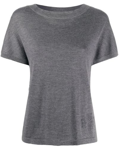 Barrie Knitted Cashmere T-shirt - Gray