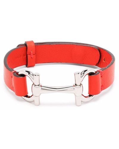 Ferragamo Gancini Leather Bracelet - Red