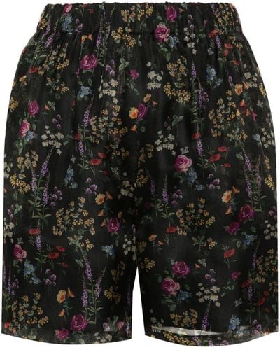 Max Mara Nordica Floral-print Shorts - Black