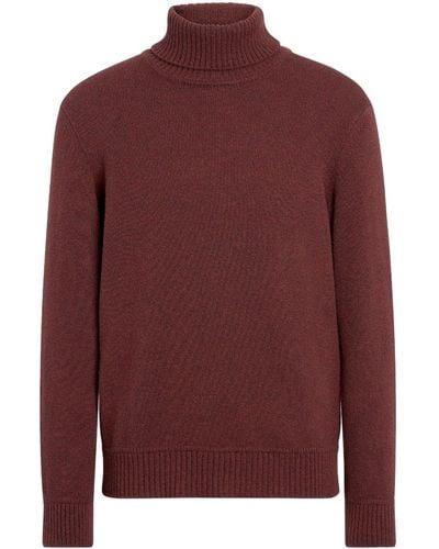 Zegna Oasi Roll-neck Cashmere Sweater - Red