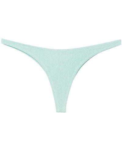 Mc2 Saint Barth Crinkled-effect Lurex Bikini Bottoms - Blue