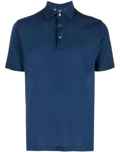 Barba Napoli Short-sleeve Cotton Polo Shirt - Blue