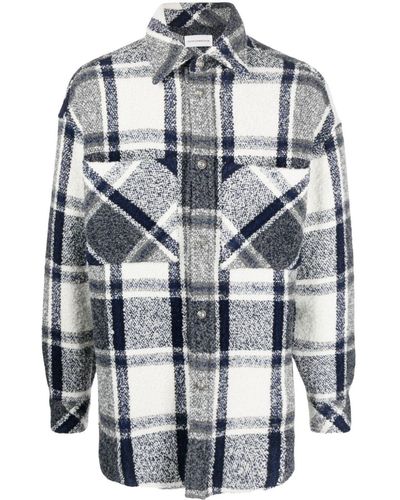 Faith Connexion Plaid Check-print Tweed Shirt - Gray