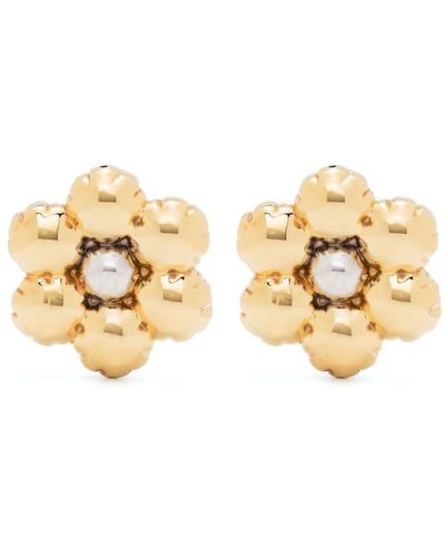 Marni Puffy Flower Clip-on Earrings - Metallic